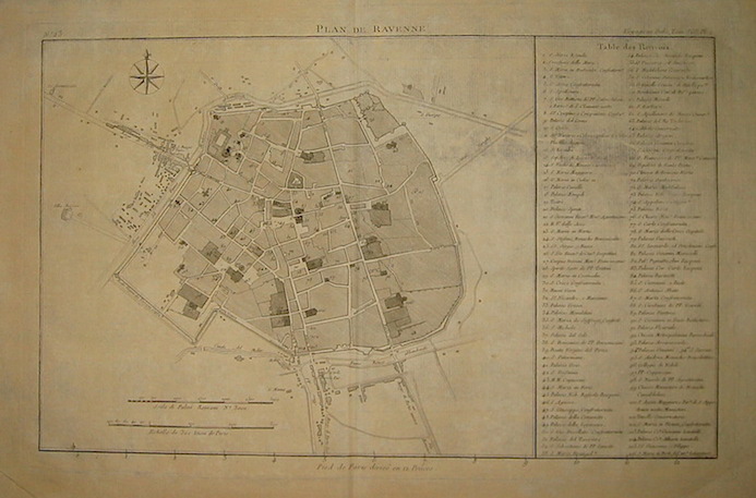 Lalande (de) Joseph Jerome Plan de Ravenne 1786 Parigi